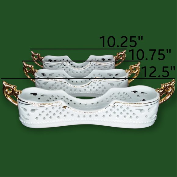 Godinger Dining Museum Re Creations 3 Porcelain Flatware Caddies